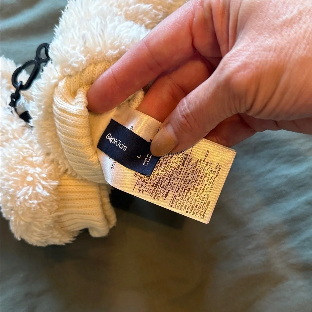 GAP Kids Cream Fleece Mittens with Strap